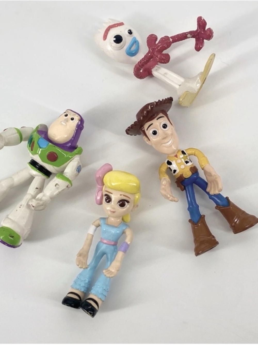 Pre-Owned Disney Toy Story 4 Bendable Figure Set Woody, Buzz, Forky & Bo Peep